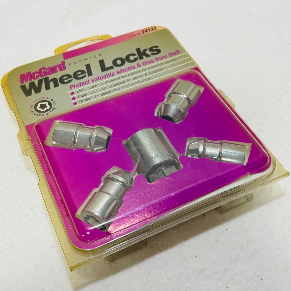 McGard 24132 Premium Wheel Locks 7/16-20 Chrome Vintage NOS Made in USA